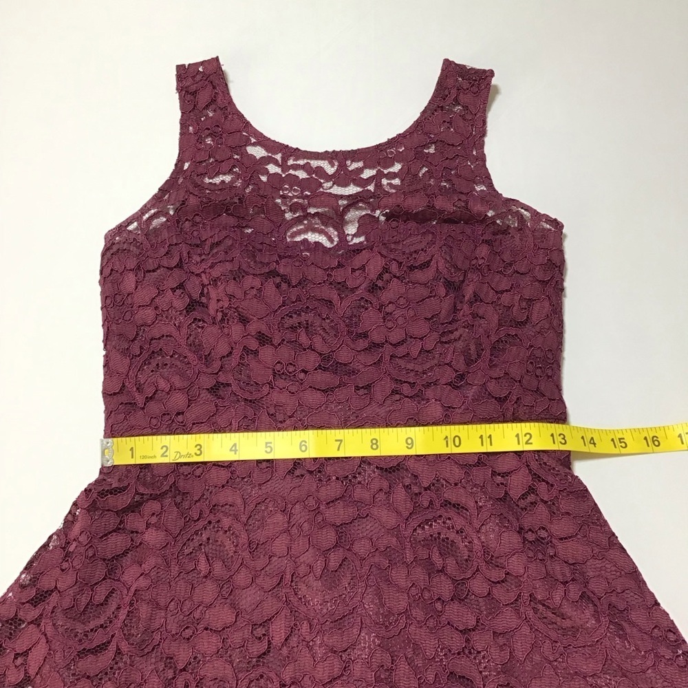 David's Bridal Lace Mini Dress - Deep Burgundy - Picture 13 of 13